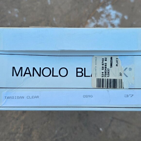 Vintage Manolo Blahnik Heeled Sandals (Gold Leather/PVC Straps) EU 37/US 7 - Picture 6 of 6